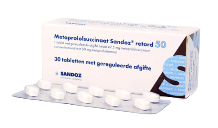 Metoprololsuccinat medication package - prescription treatment available via online consultation