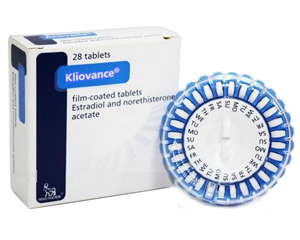 Kliovance medication package - prescription treatment available via online consultation