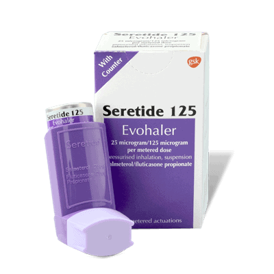 Seretide medication package - prescription treatment available via online consultation