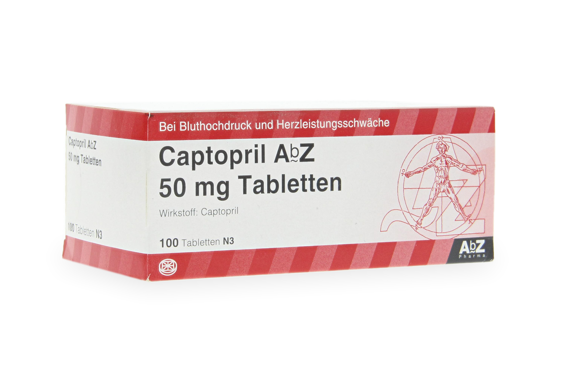 Captopril medication package - prescription treatment available via online consultation