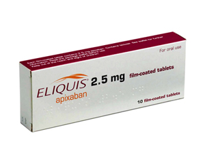 Eliquis medication package - prescription treatment available via online consultation