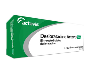 Desloratadin medication package - prescription treatment available via online consultation